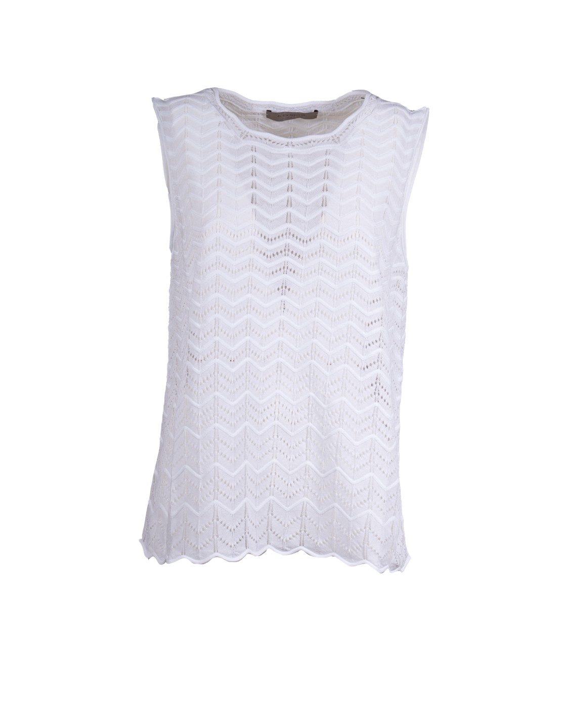 shop D.EXTERIOR  Canotta: D Exterior canotta effetto crochet.
 Senza maniche.
Girocollo.
Composizione: 52% Cotone, 35% Viscosa, 6% Poliestere. 
Made in Italy.. 60329-1BIAN number 6667280